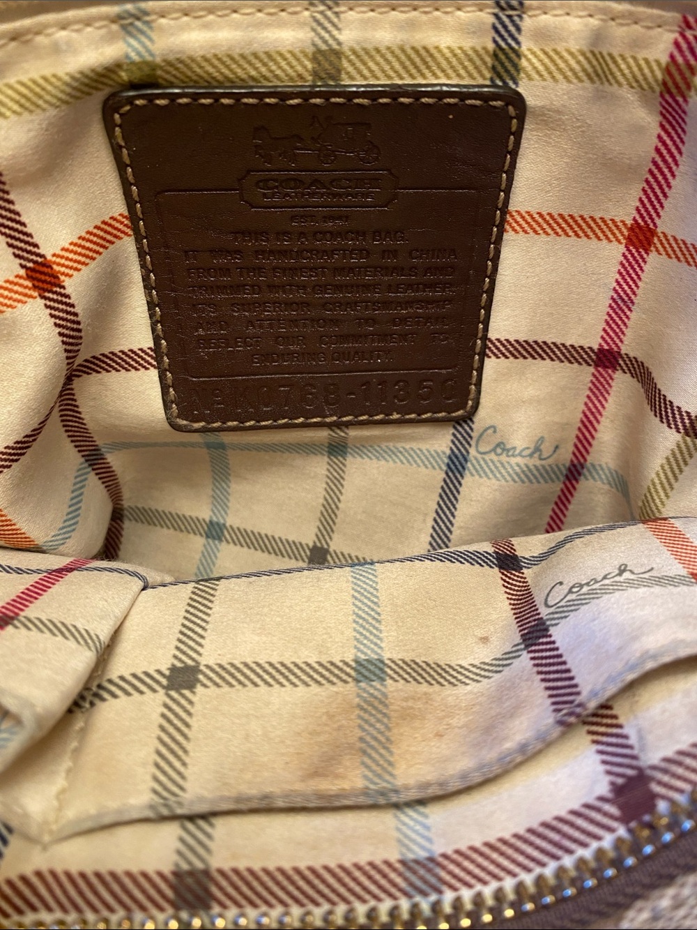 Vintage Coach Chelsea Jacquard Heritage Stripe Tote - Picture 11 of 11